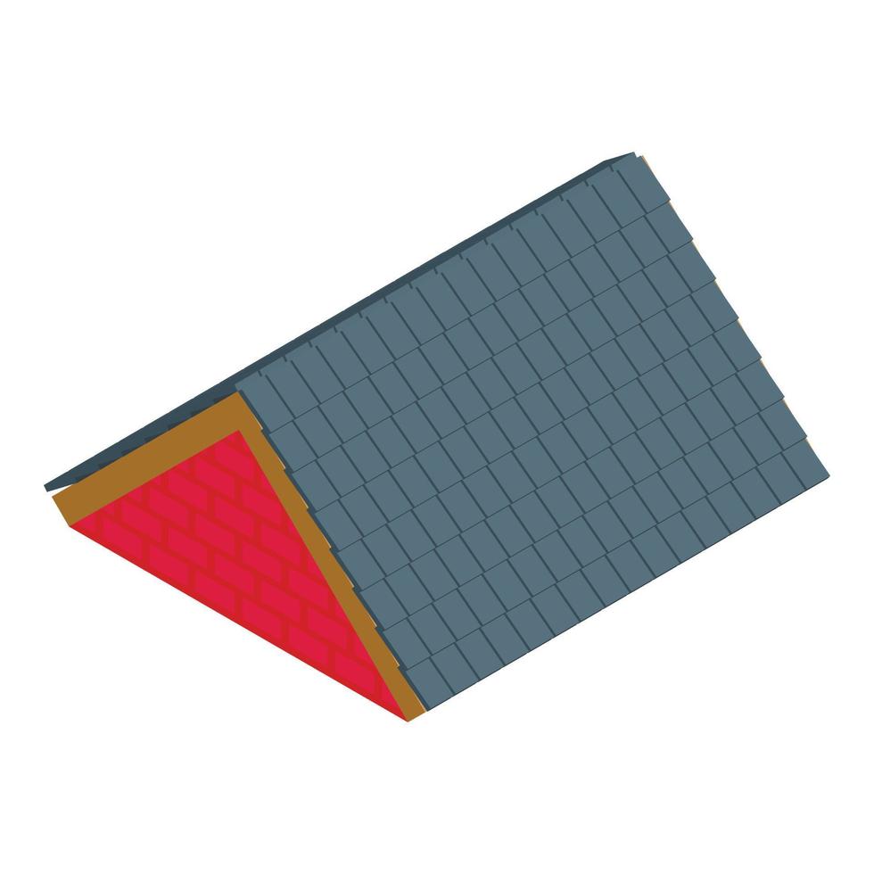 Tile roof icon isometric vector. Drain insulation vector