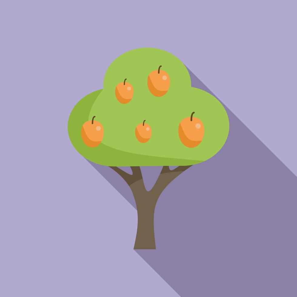 vector plano de icono de árbol de fruta fresca. cosecha de jardín