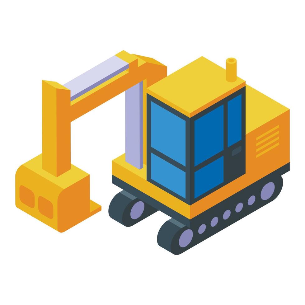 Mining excavator icon isometric vector. Gold mine vector