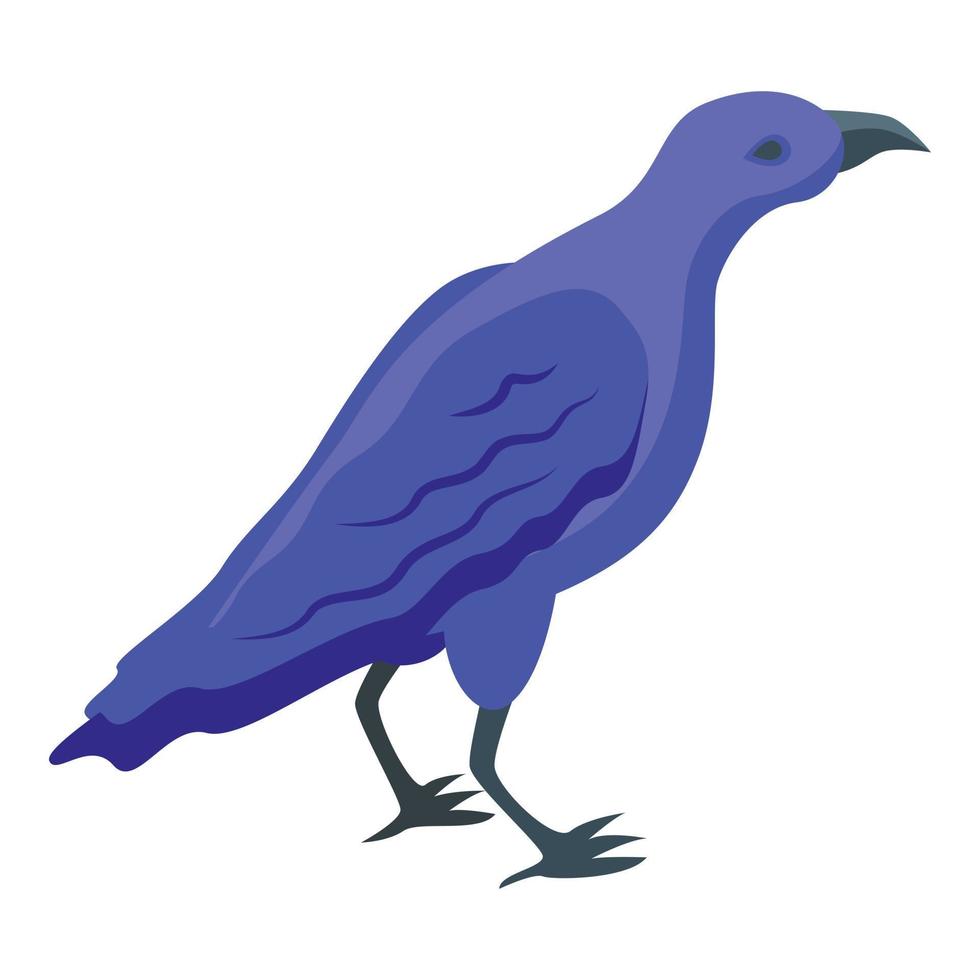 Blue crow icon isometric vector. Raven bird vector