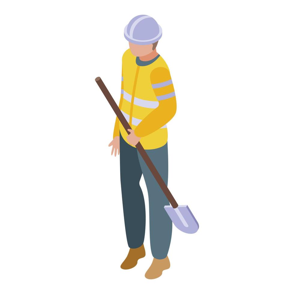Miner icon isometric vector. Gold mine vector