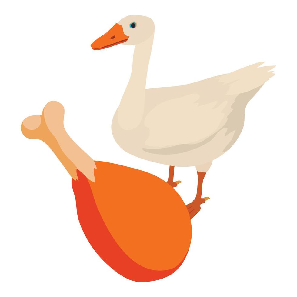 Goose meat icon isometric vector. Roasted meat leg on background of goose icon vector