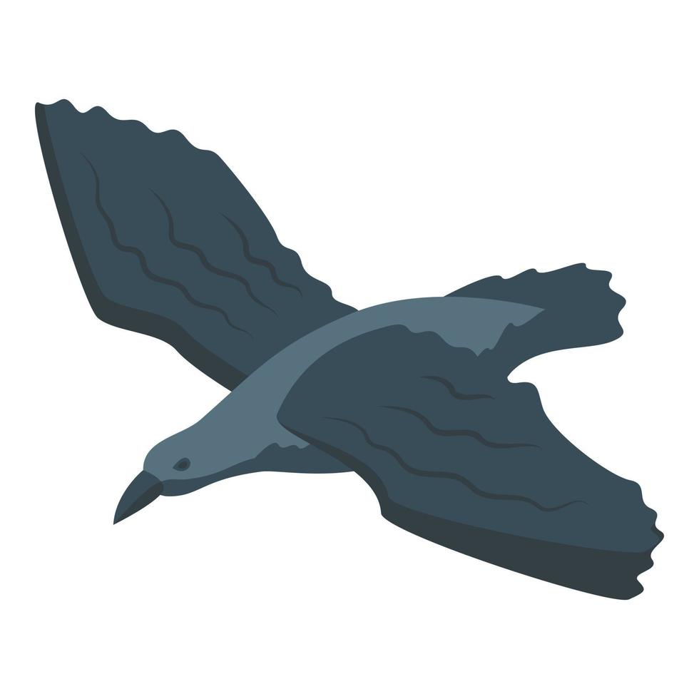 Fly crow icon isometric vector. Raven bird vector