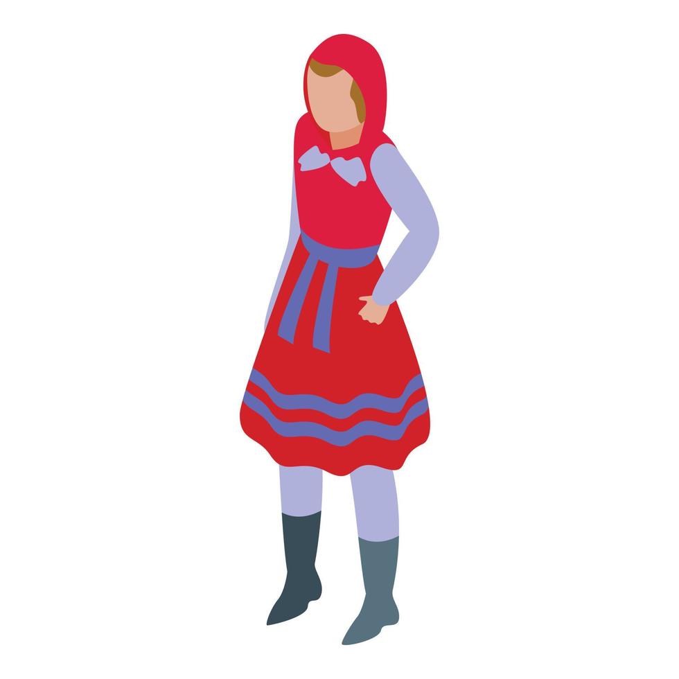 Czech girl icon isometric vector. Republic landmark vector