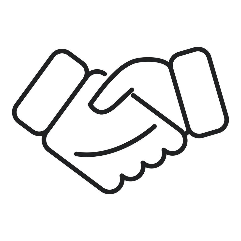 Teamwork handshake icon outline vector. Business community vector