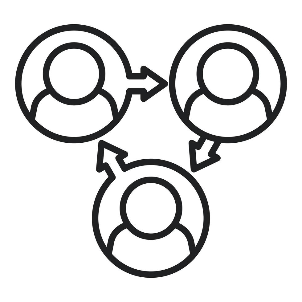 People network icon outline vector. Service team vector