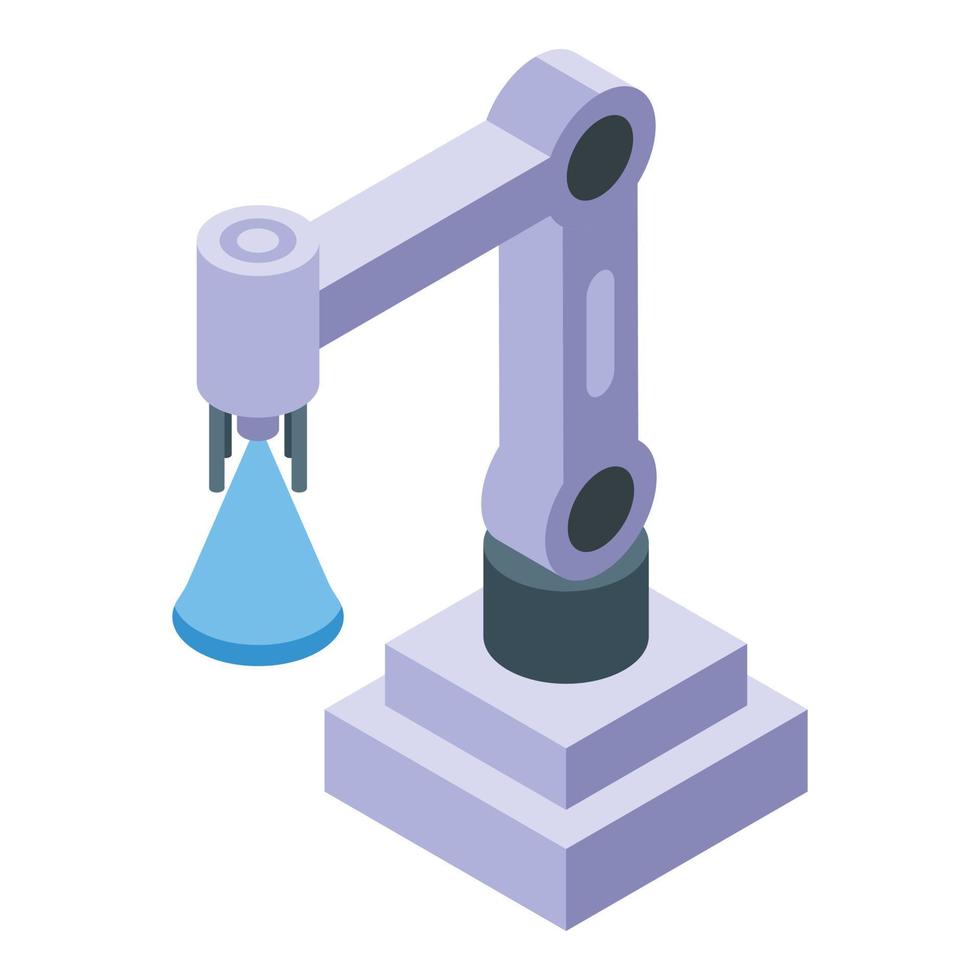 Car paint robot icon isometric vector. Auto service vector