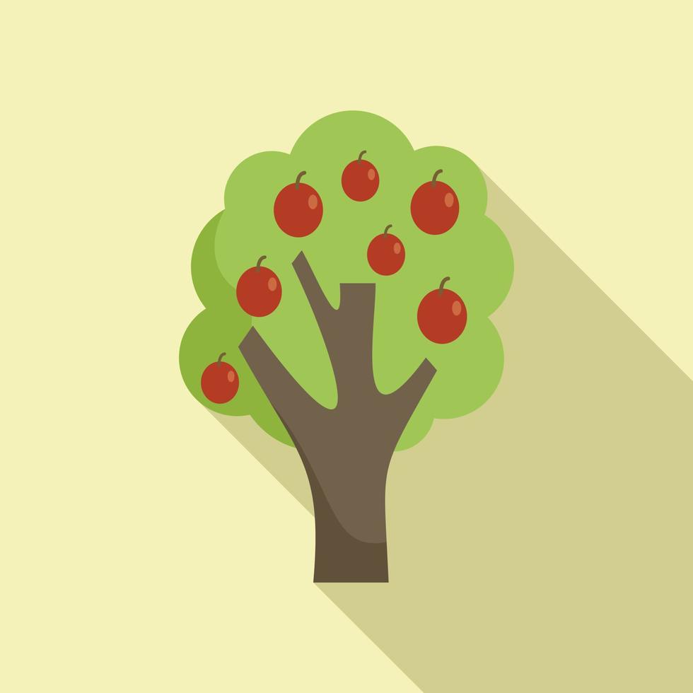 Plum tree icon flat vector. Fruit garden vector