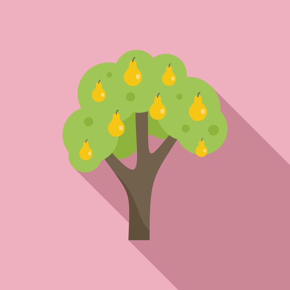 Pear fruit tree icon flat vector. Garden plant vector