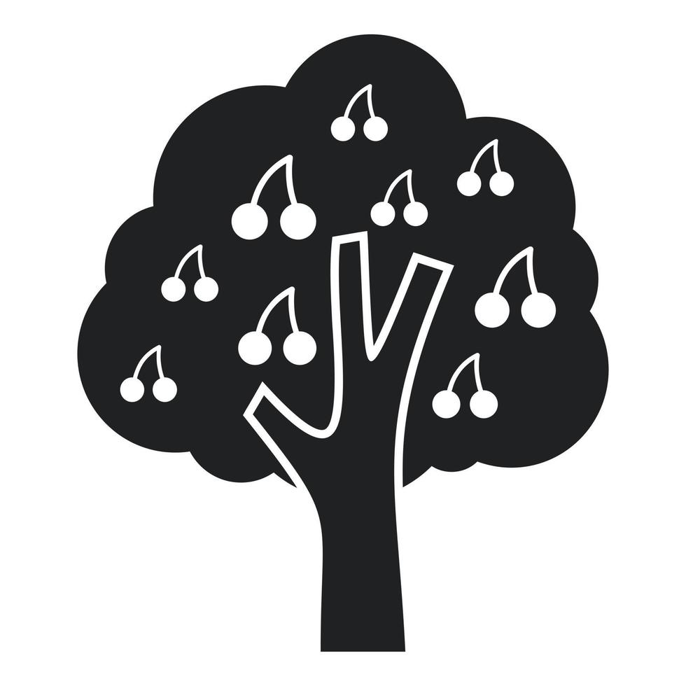 Cherry tree icon simple vector. Garden fruit vector