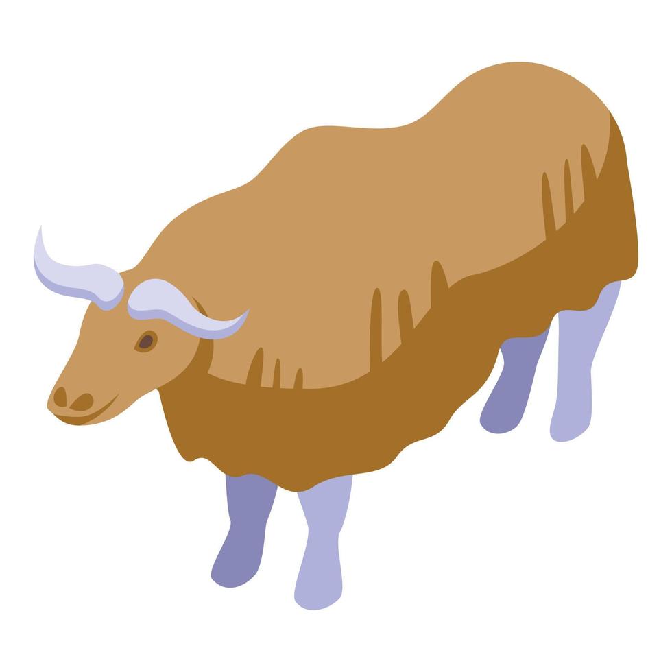 Big hair bison icon isometric vector. American buffalo vector
