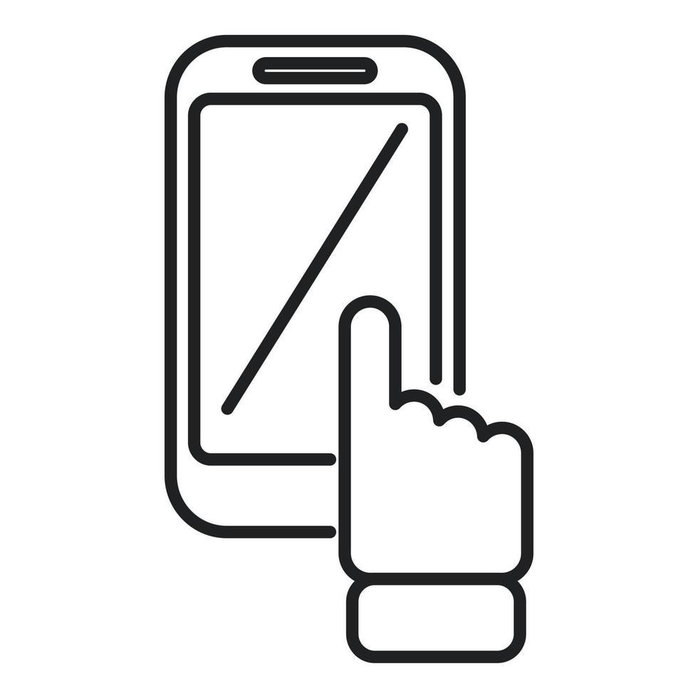 Smartphone interaction icon outline vector. Social network vector