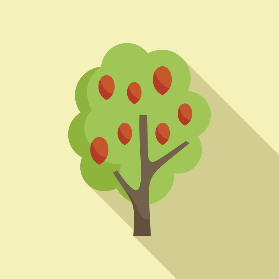 Nut tree icon flat vector. Harvest plant vector