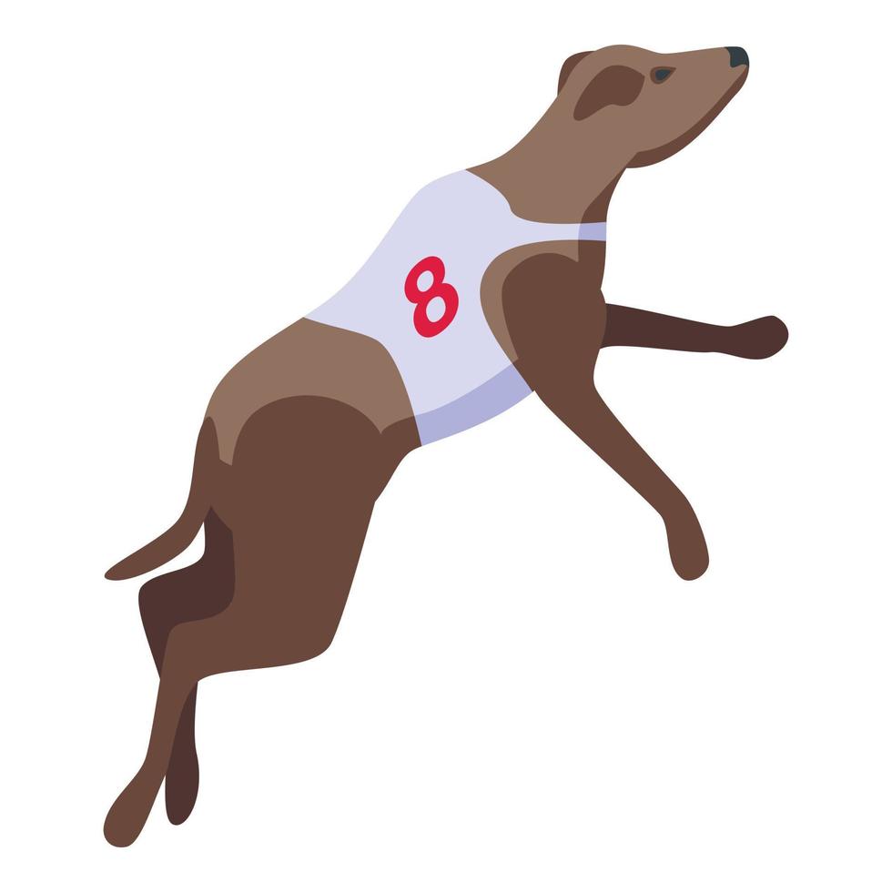 icono de galgo marrón vector isométrico. mascota de animales