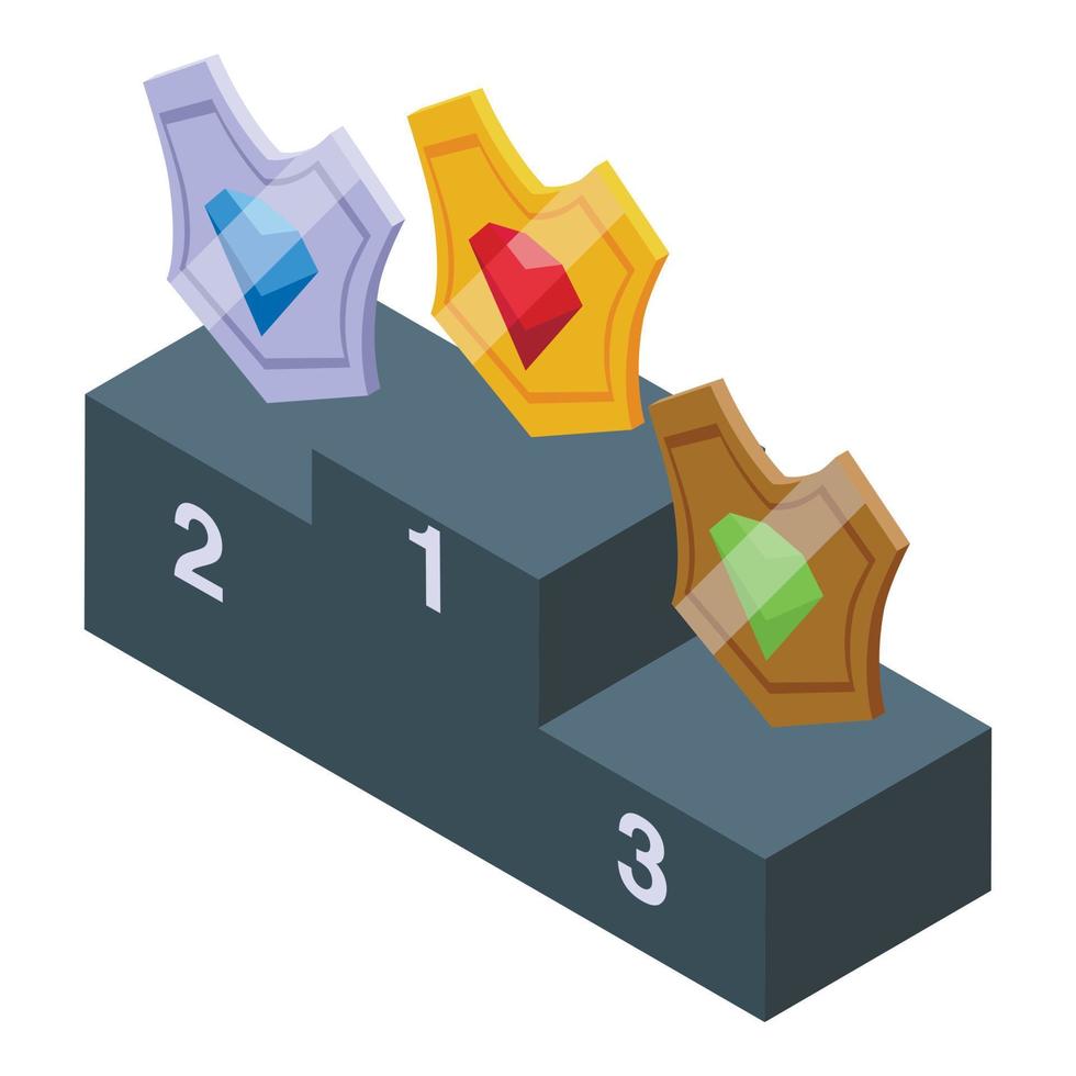 Cyber sport podium icon isometric vector. Game league vector