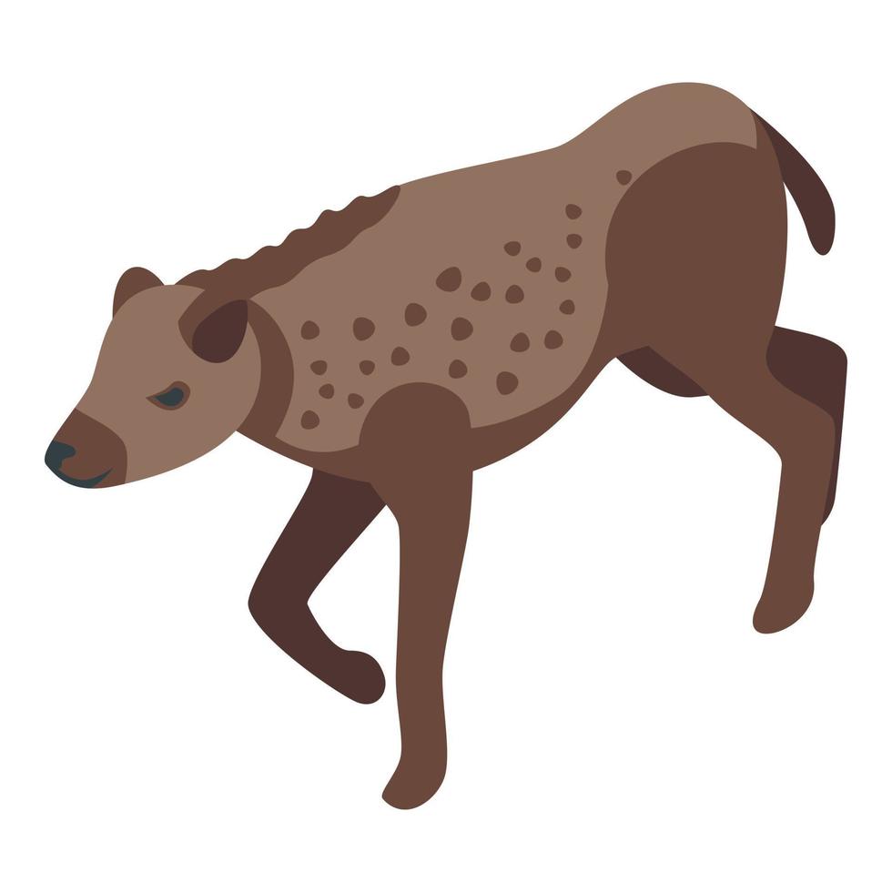 icono de hiena marrón vector isométrico. animal manchado