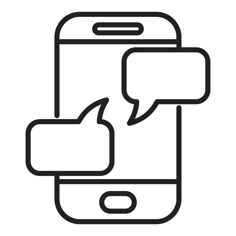 Smartphone chat icon outline vector. Social digital vector