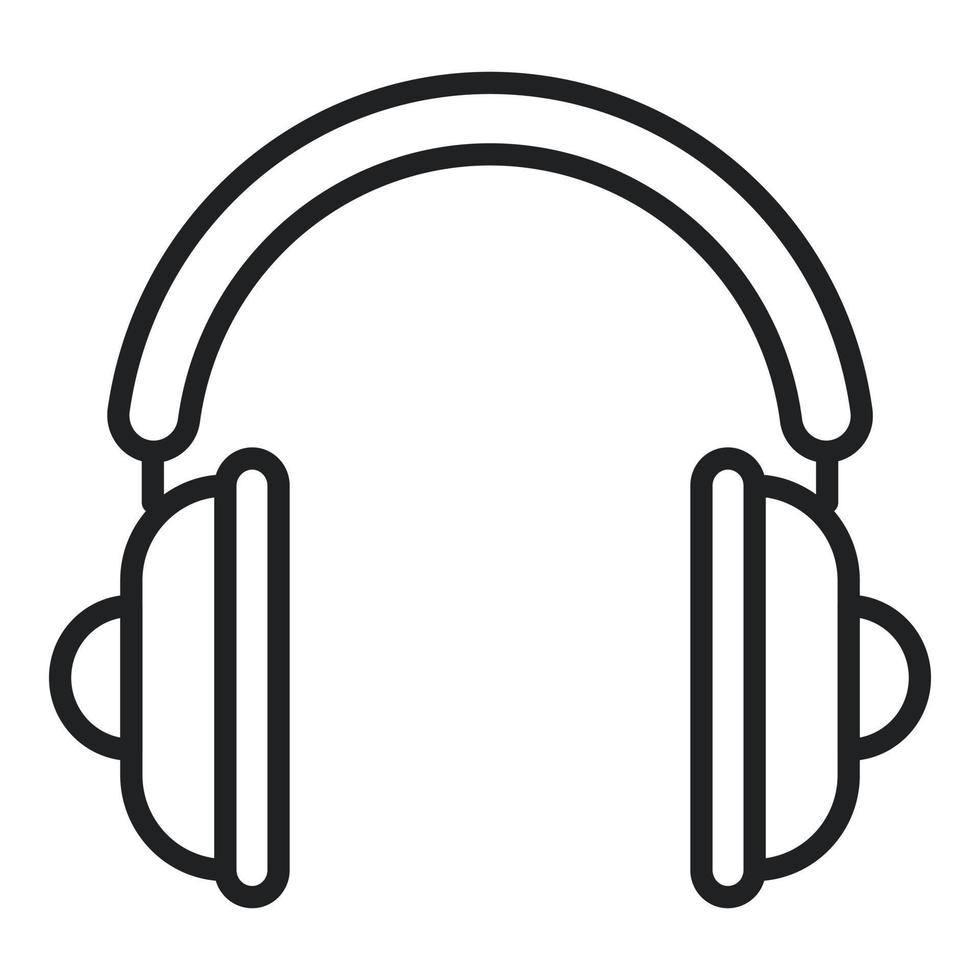 Headphones icon outline vector. Interface contact vector