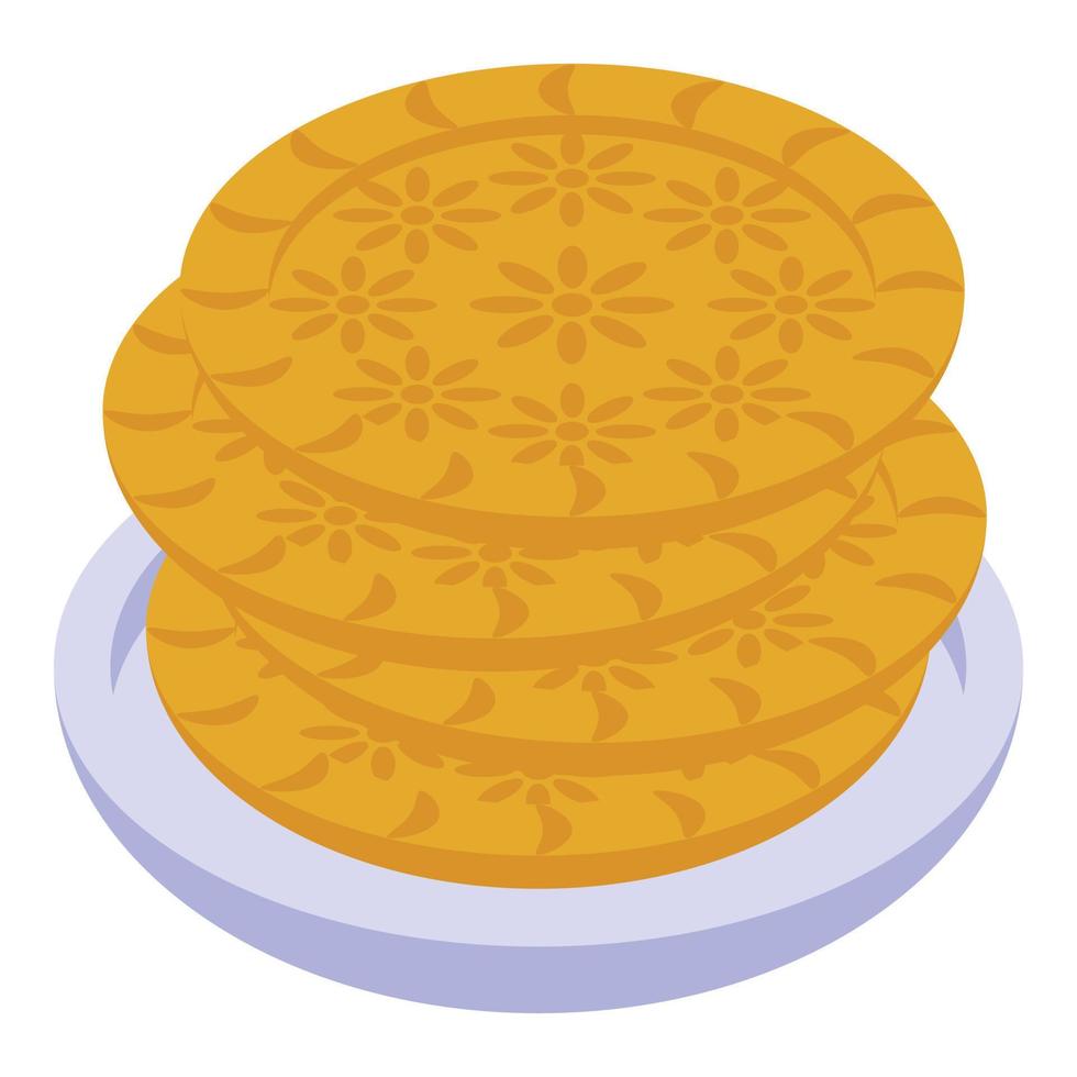 pan panadería icono vector isométrico. comida festiva