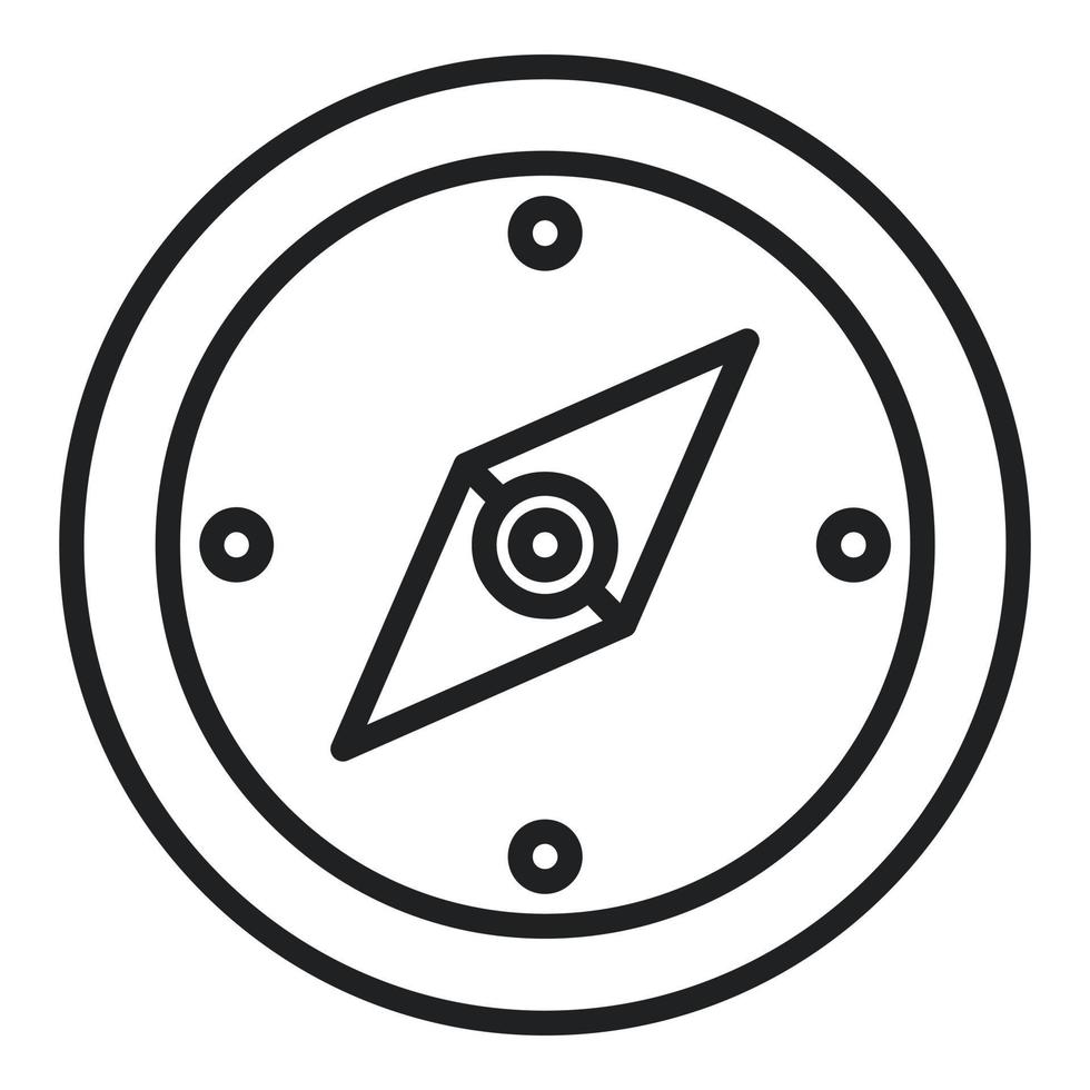 Compass icon outline vector. Window interface vector