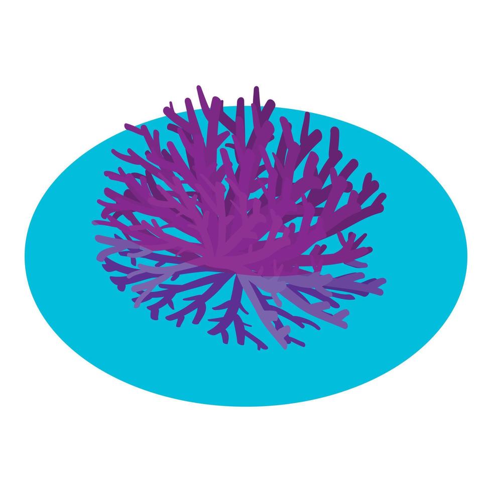 Exotic coral icon isometric vector. Branched purple exotic coral in water icon vector