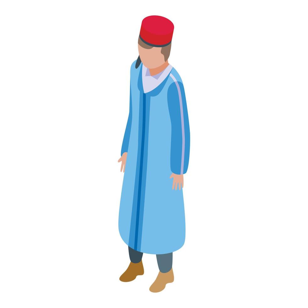 Tunis man icon isometric vector. Tunisia travel vector