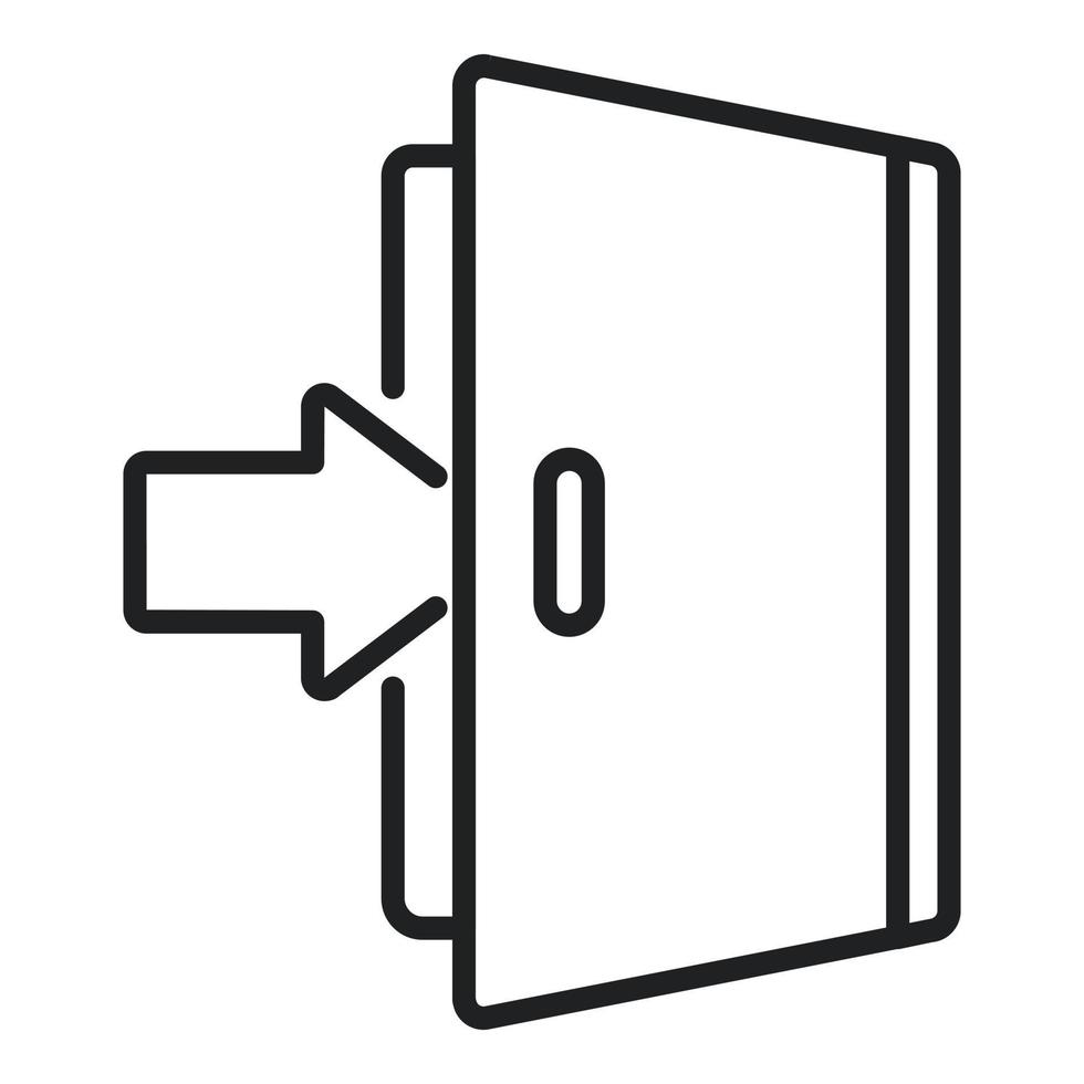 Open door icon outline vector. Computer interface vector