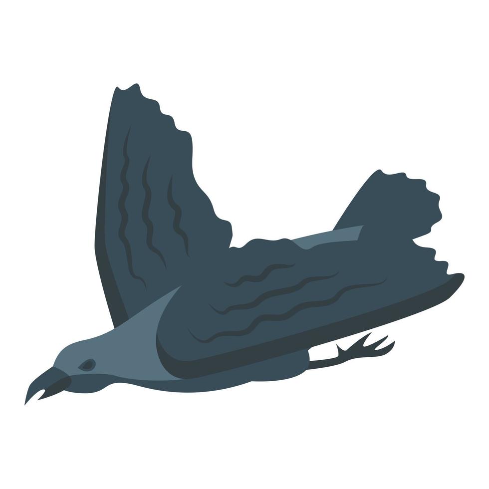 icono de pájaro volador vector isométrico. pluma de cuervo