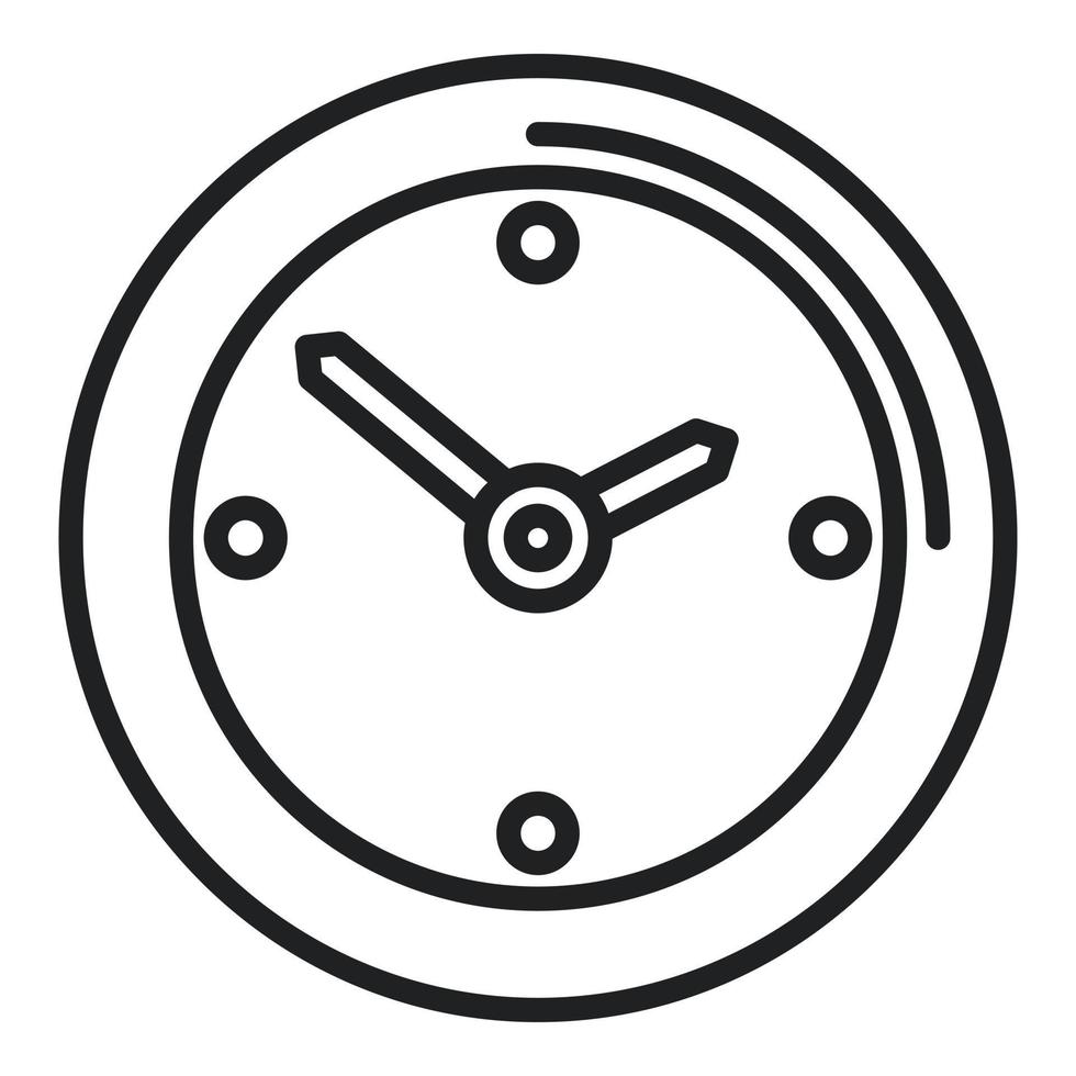 vector de contorno de icono de reloj de pared. botón web