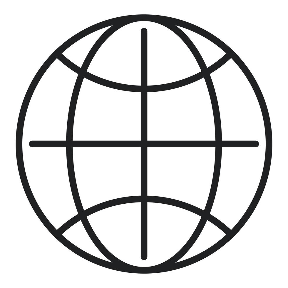 Globe icon outline vector. Computer window vector