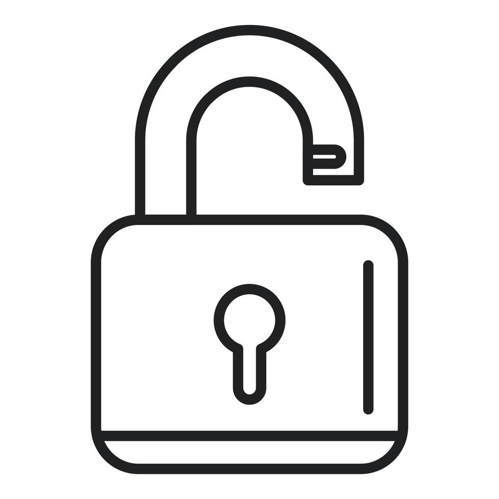 Padlock icon outline vector. Digital interface vector