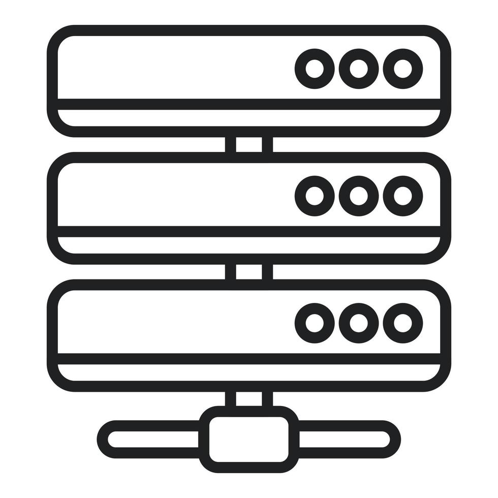 Server icon outline vector. Desktop panel vector