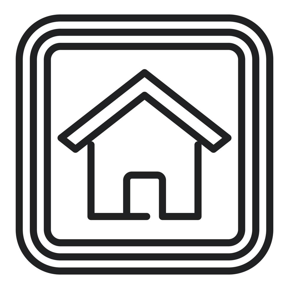 House button icon outline vector. Computer interface vector