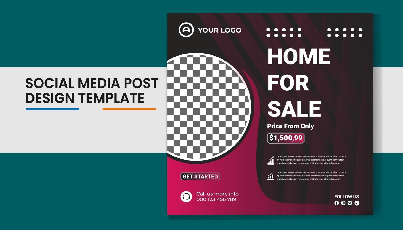 Social media post design Template vector