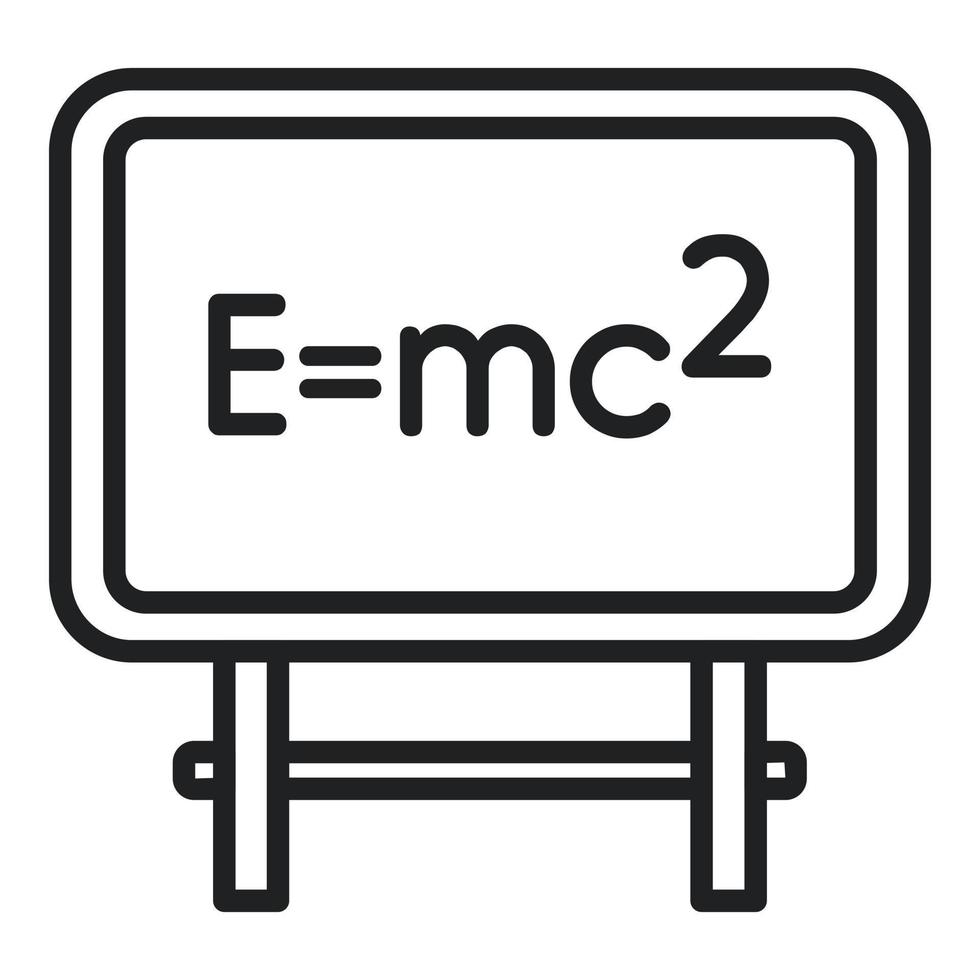 vector de contorno de icono de tablero de química. investigación de laboratorio