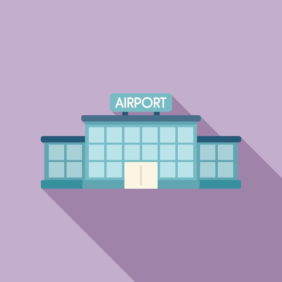Airport building icon flat vector. Flight travel vector