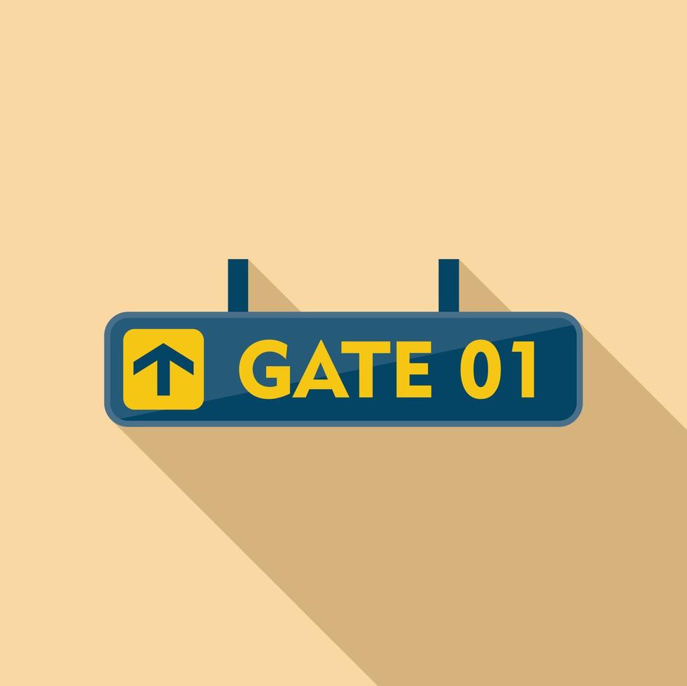 Fly gate icon flat vector. Airport flight vector
