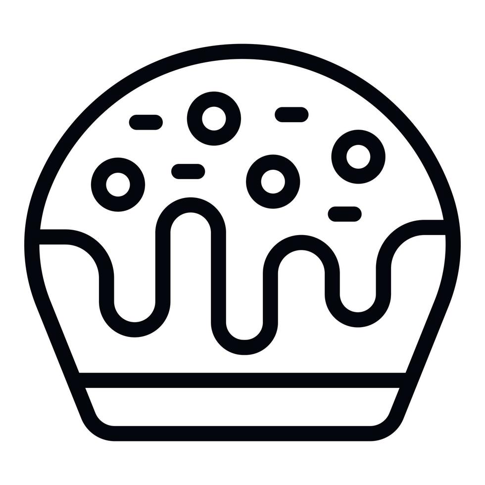 Spring panettone icon outline vector. Cake bread vector