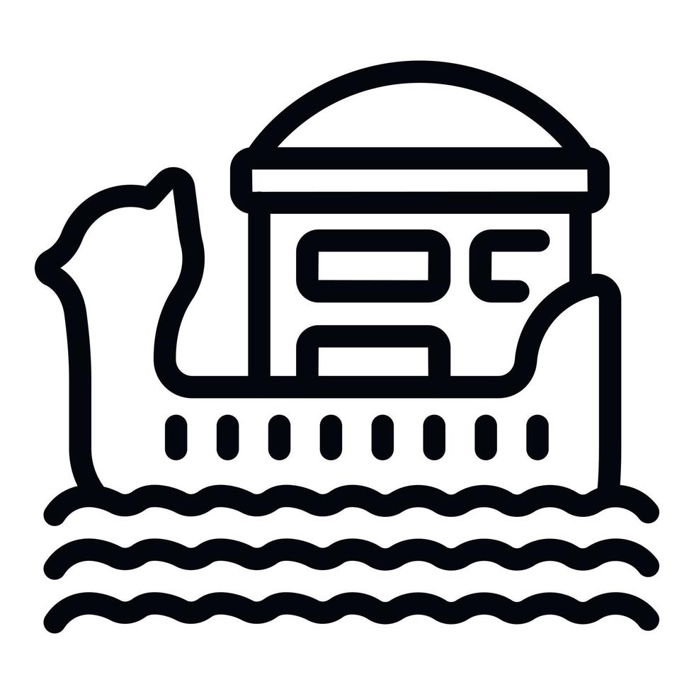 Cambodia boat icon outline vector. Art building vector