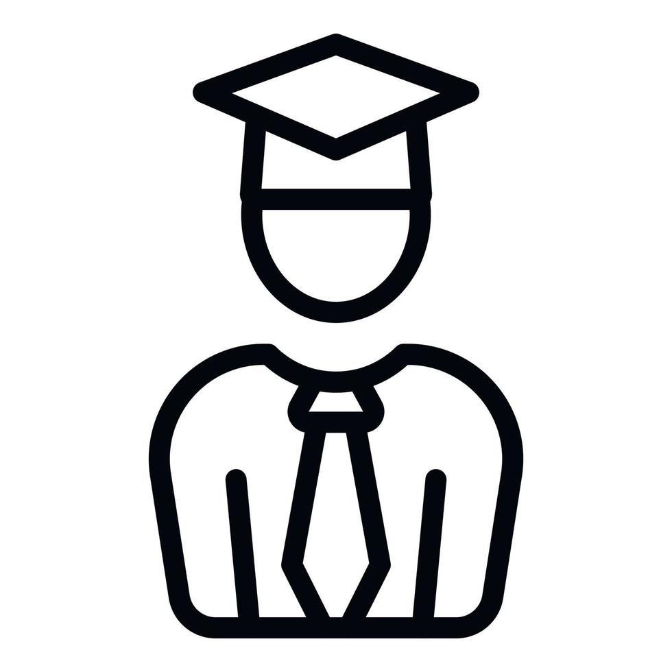 Graduation teacher icon outline vector. Course seminar vector