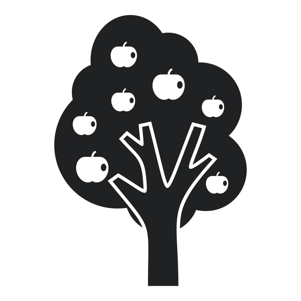 icono de árbol de fruta de manzana vector simple. planta de jardin