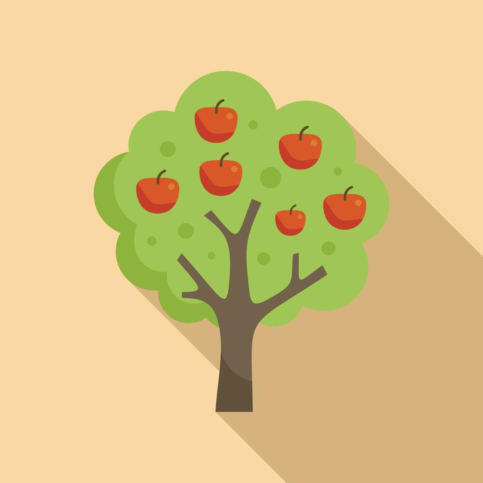 vector plano de icono de árbol de manzana. arbusto de planta