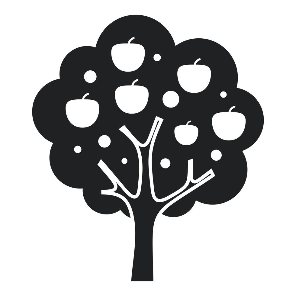 icono de árbol de manzana vector simple. arbusto de planta