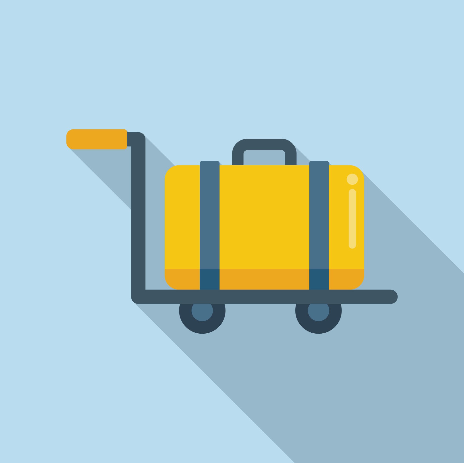 Luggage cart icon flat vector. Airport transfer 16161058 Vector Art at