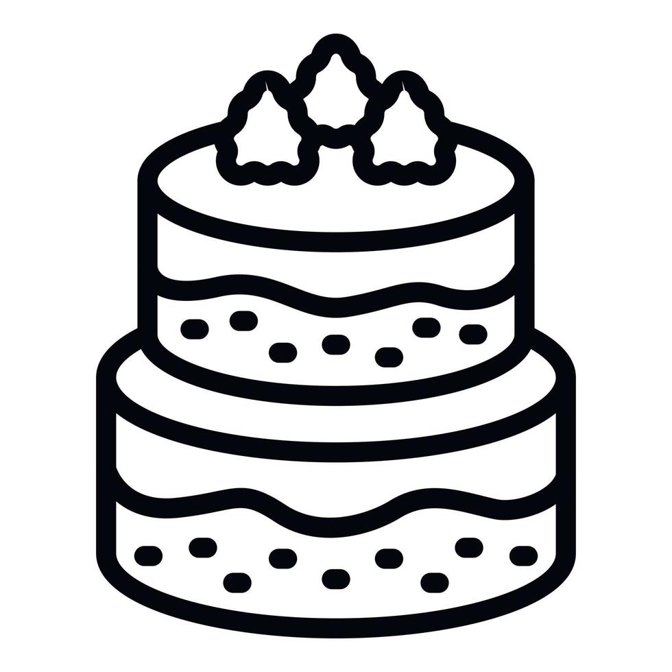 Cream big cake icon outline vector. Bakery food vector