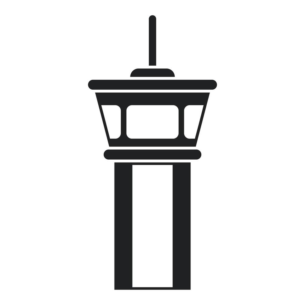 vector simple del icono de la torre del aeropuerto. vuelo en avion