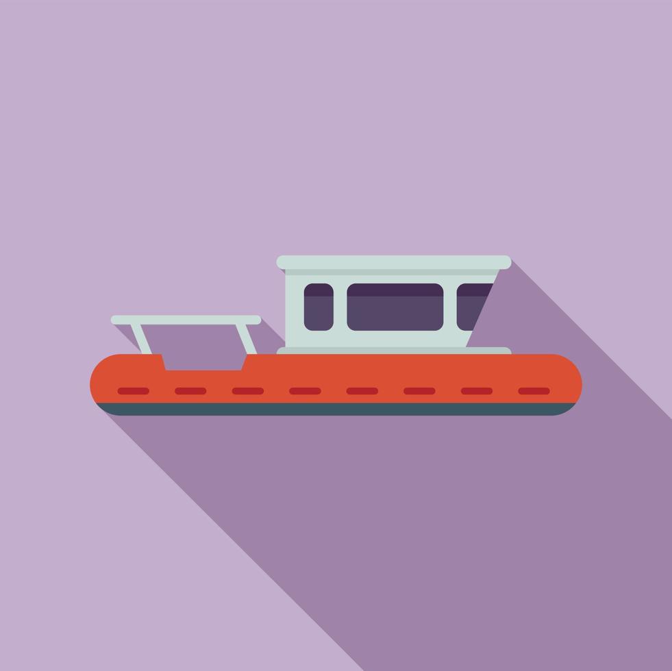 vector plano de icono de barco de búsqueda. salvamento marítimo