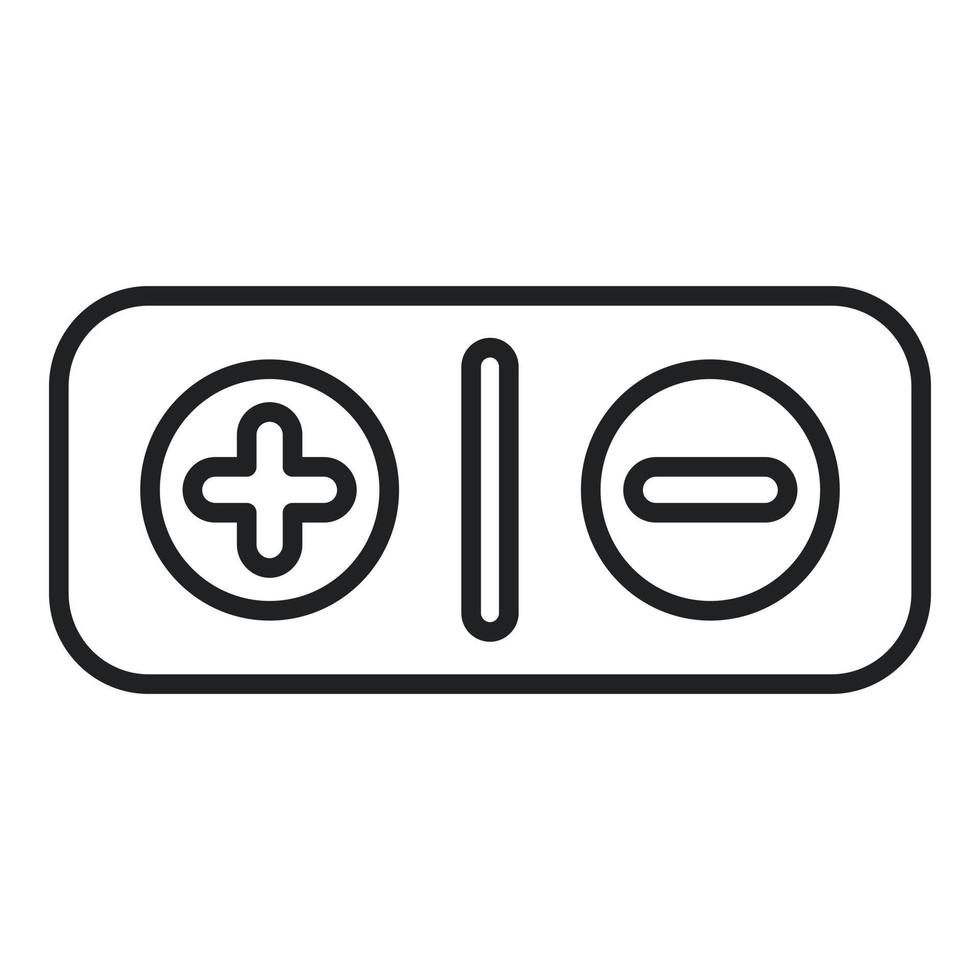 Small battery icon outline vector. Button interface vector