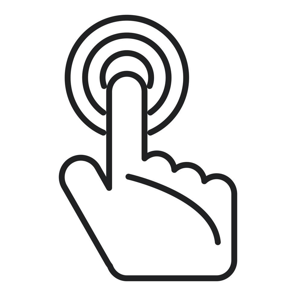 Touch button icon outline vector. Computer interface vector