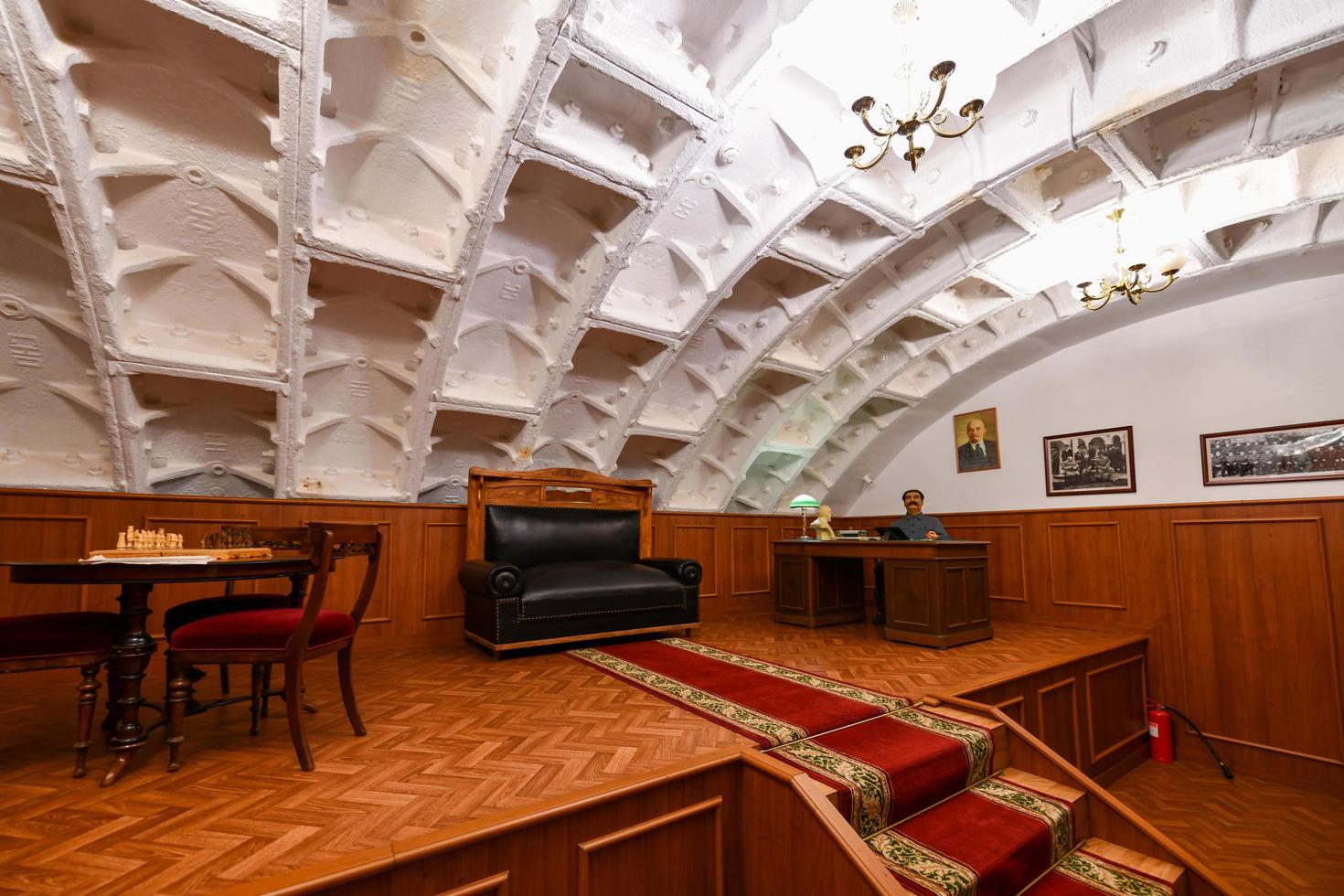 Moscow, Russia - July 25, 2019 -  Tunnel at Bunker-42, anti-nuclear underground facility built in 1956 as command post of strategic nuclear forces of Soviet Union. photo